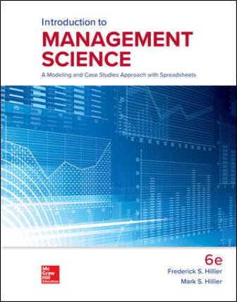 Introduction to Management Science: A Modeling and Case Studies Approach with Spreadsheets 6th Edition Hillier