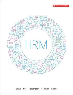 Human Resource Management 5th Canadian Edition Steen