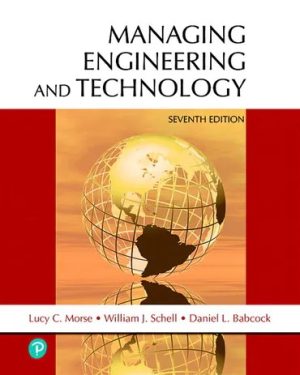Managing Engineering and Technology 7th Edition Morse